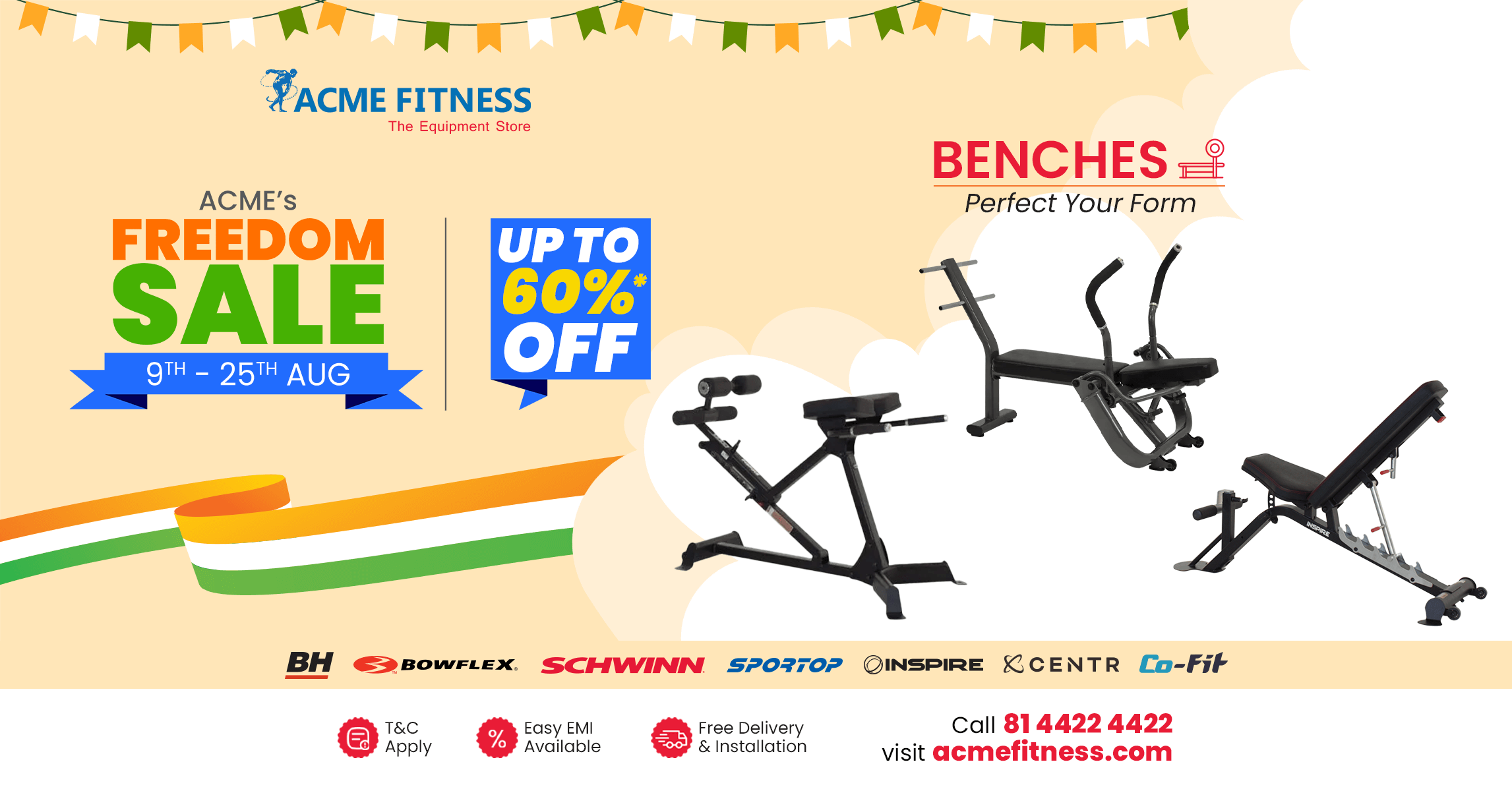 Bench Press Your Savings: Limited Time Offer from ACME Fitness on Freedom Sale!