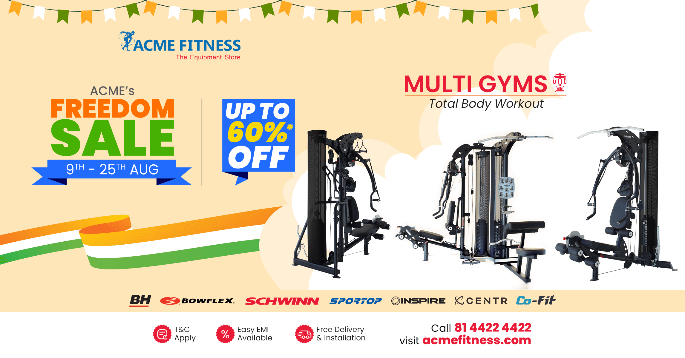 Independence Day Offer Sale on Multigyms Transform Your Home Gym