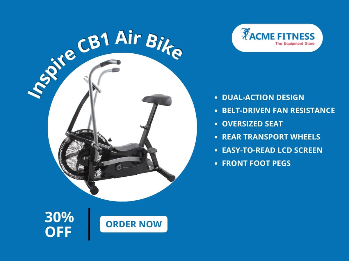 What are the standout features of the Inspire CB1 Cardio Air Bike that make it versatile?